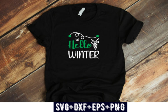 Christmas Design Hello Winter: Graphics & T-Shirt Designs