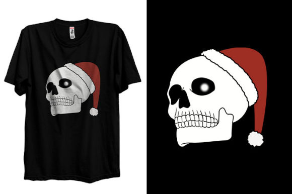 Christmas Skelton T-shirt Design Vector Graphics for Print Templates