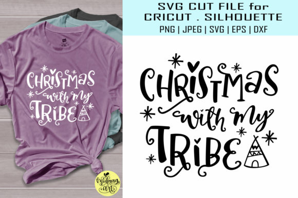 Christmas with My Tribe Graphics & T-Shirt Designs
