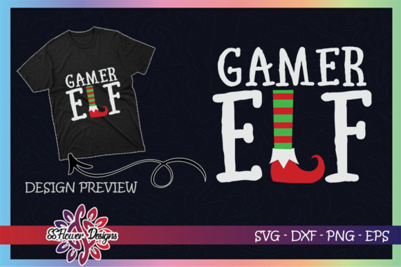 Gamer ELF Christmas Graphics & T-Shirt Designs