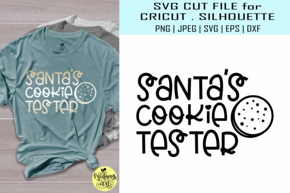 Santas Cookie Tester Graphics for T-Shirt Designs